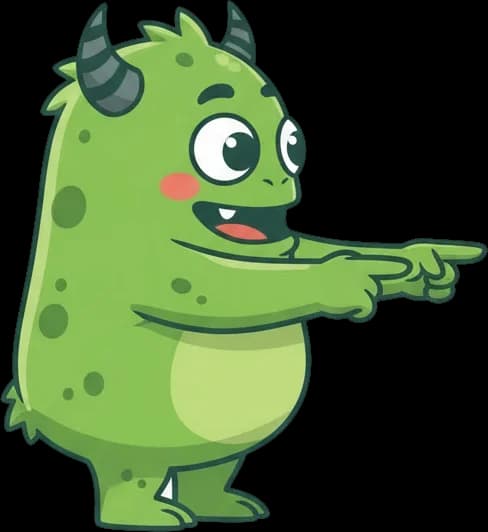Monster pointing at programs